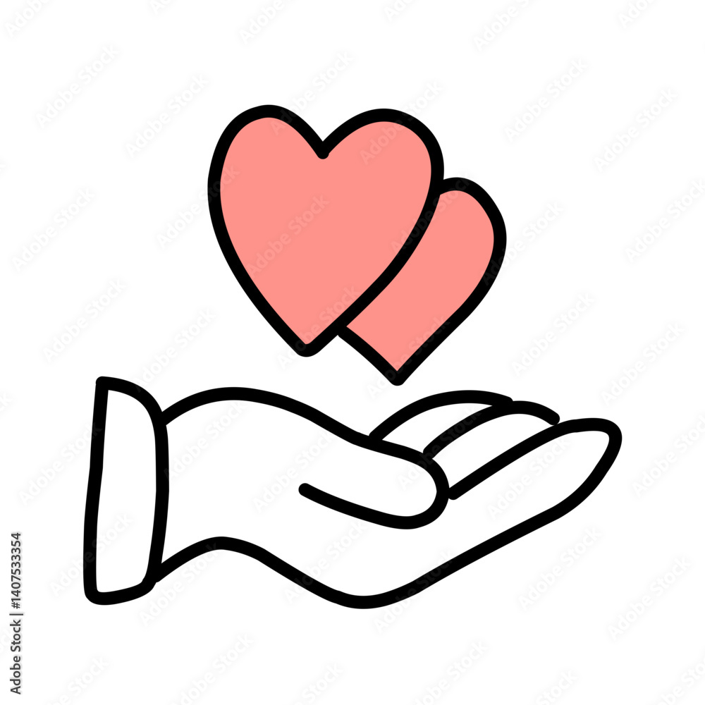 vector illustration icon of Hands Holding a Heart vector illustration icon of Hands Holding a Heart