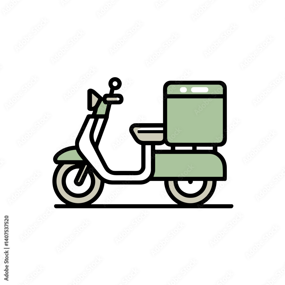 Delivery bike icon in a minimalistic style on a white background Delivery bike icon in a minimalistic style on a white background