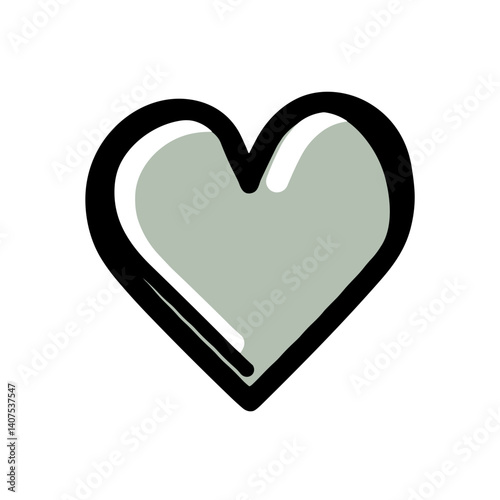 Simple green heart icon on a white background  