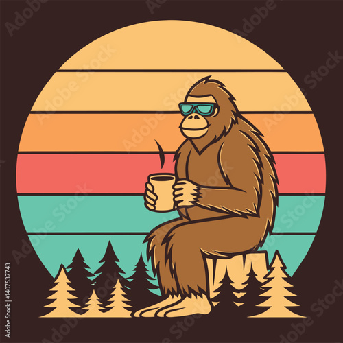 Vintage Bigfoot Graphic Art.