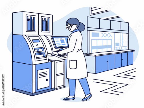 Female Scientist Working in a Modern Laboratory Using Advanced Technology