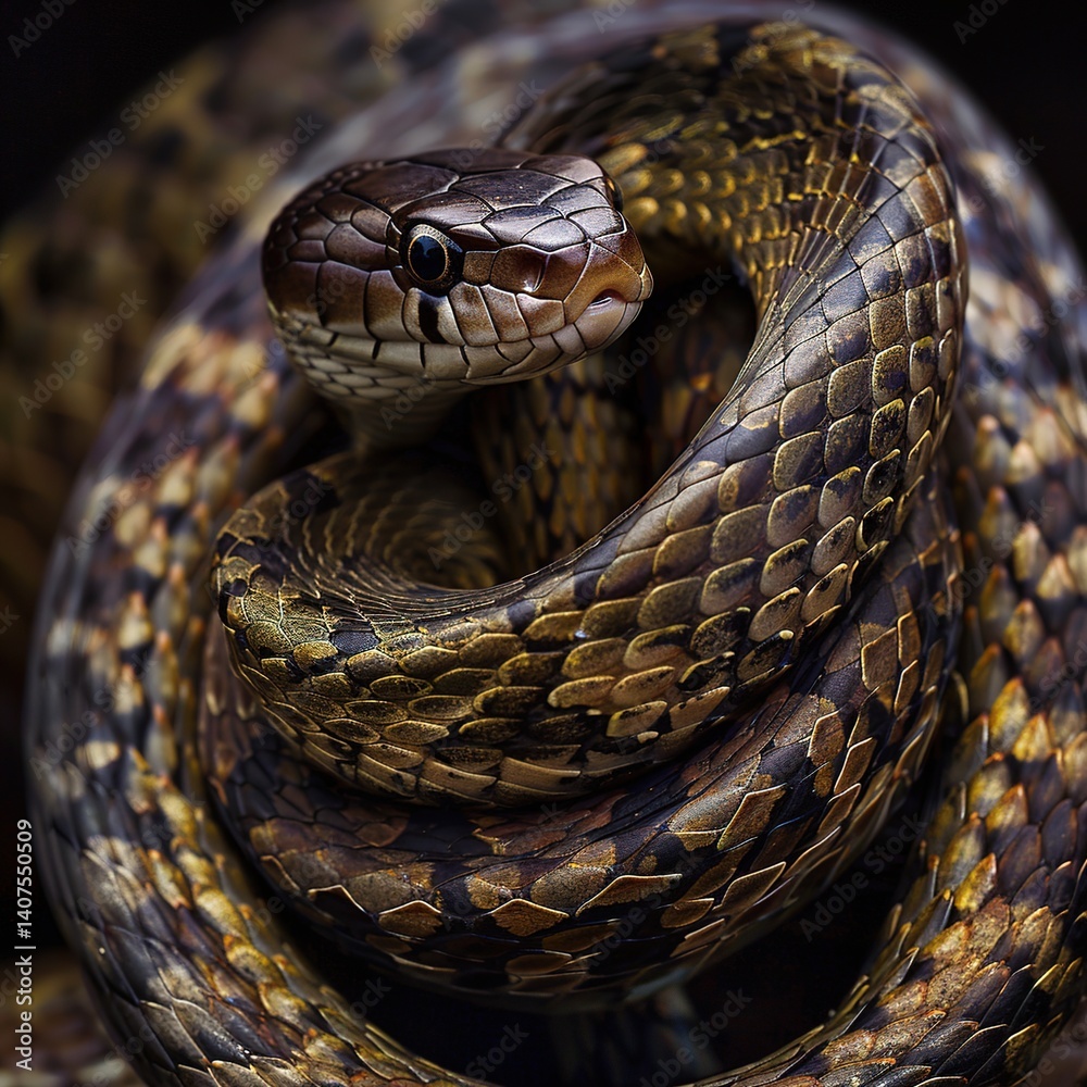 Curious Baby Snakes Crawling Through the Grass, Their Slithering Movement Full of Intrigue