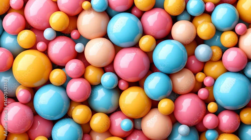 Pastel Glossy Spheres Texture Background