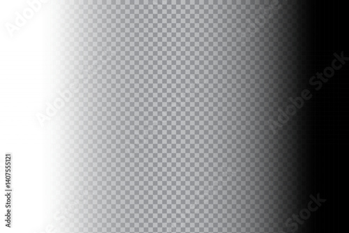 Obraz na płótnie Left light gradient. Right black transparency. Transparent fading background. Vector shading overlay. w salonie