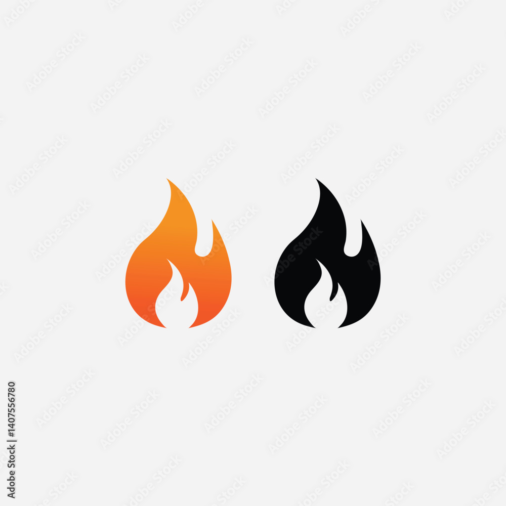 Fire flame logo fully editable vector template