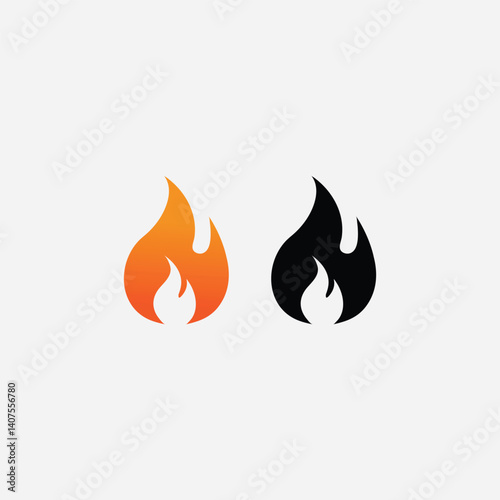 Fire flame logo fully editable vector template