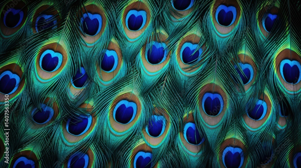 Obraz premium iridescent blue peacock feather