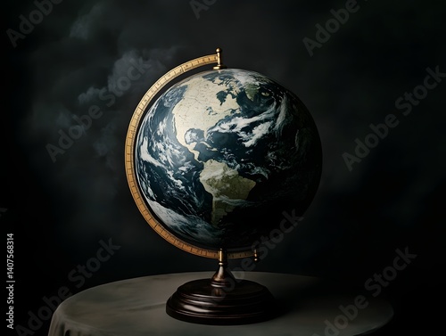 A storm swept globe signifying economic uncertainty in the global market
