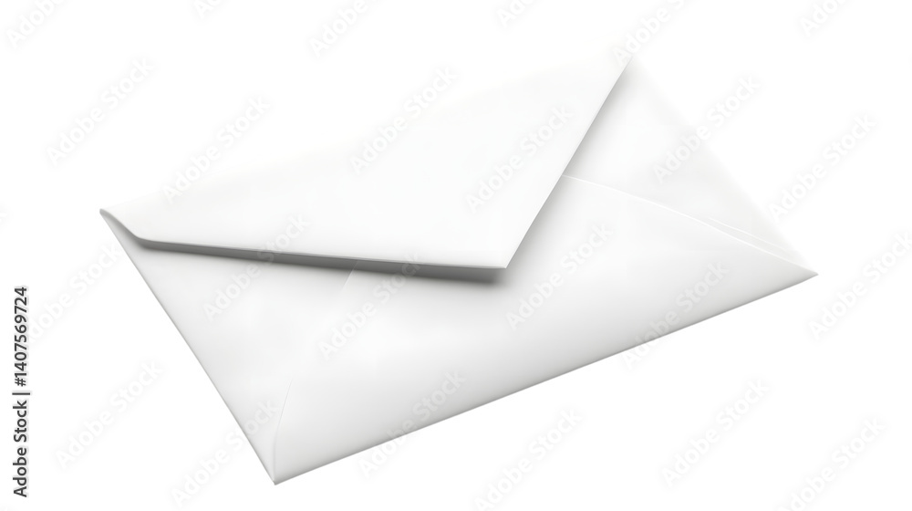 Professional Close-up of Sealed Plain White Envelope Isolated on White Background Professional Close-up of Sealed Plain White Envelope Isolated on White Background