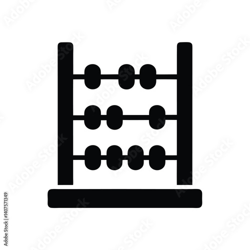 Abacus Icon in Black with Transparent Background Simple Calculator Style Design