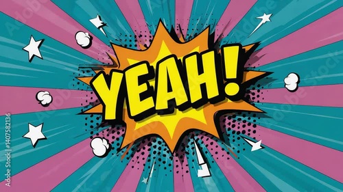 Wallpaper Mural pop art speech bubble yeah text animation video motion Torontodigital.ca