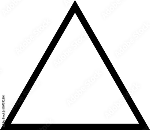 Mathematical geometric figures icon such as Equilateral triangle in mathematics lesson for classroom.