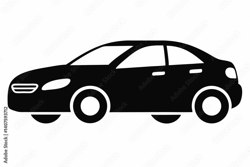 Fototapeta premium rental car icon silhouette vector illustration