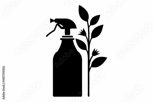 spray bottle for plants silhouette vector illustration