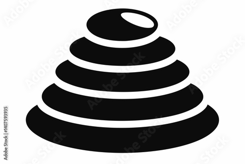 stacking rings toy silhouette vector illustration