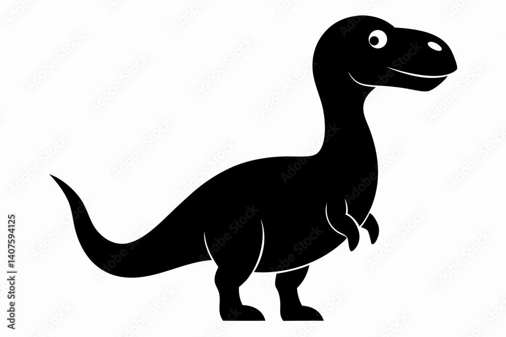 Fototapeta premium toy dinosaur standing silhouette vector illustration