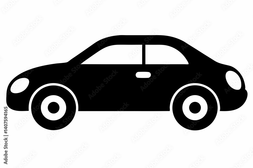 Fototapeta premium toy car side view silhouette vector illustration