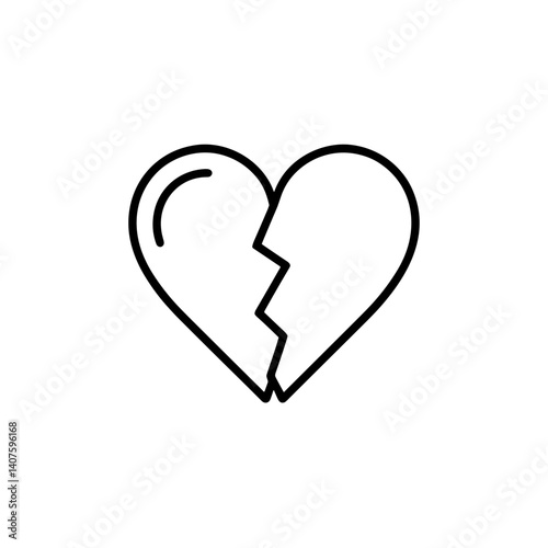 Broken heart outline symbolizing loss and tobacco awareness  