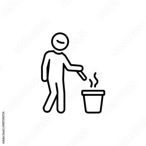 Person discarding cigarette into trash bin for World No Tobacco Day  