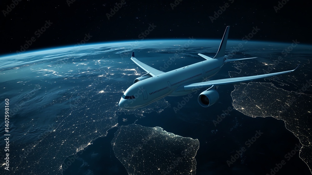 Air cargo plane with dynamic map overlay showing global supply chain routes Air cargo plane with dynamic map overlay showing global supply chain routes