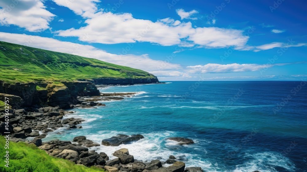 Fototapeta premium waves blue green nature