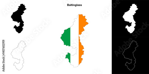 Baltinglass district blank outline map set