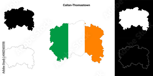 Callan-Thomastown district blank outline map set