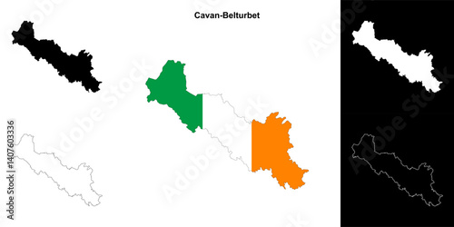 Cavan-Belturbet district blank outline map set
