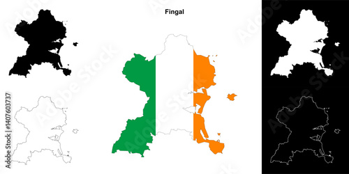 Fingal district blank outline map set