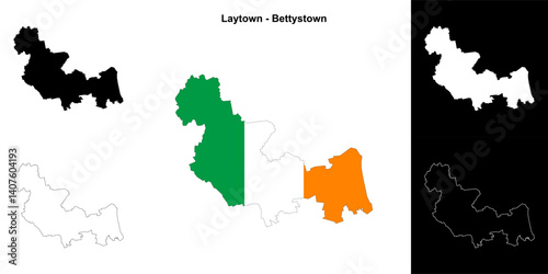 Laytown - Bettystown district blank outline map set