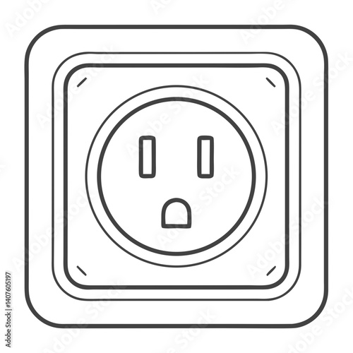 Smart home socket icon with modern outlet design