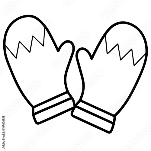 Cute winter mittens vector for digital design, printable crafts, and seasonal projects.