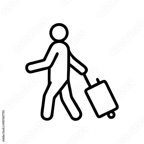 Travel Icon with Suitcase