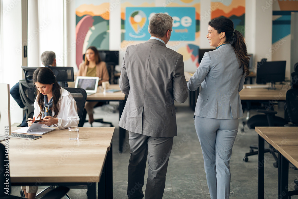 Professional Team Collaboration in Modern Office Environment with Colleagues