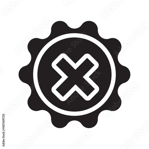 Minimal realistic off toggle button with red cross icon. Switch settings design elements, off toggle for mobile app interface, web.