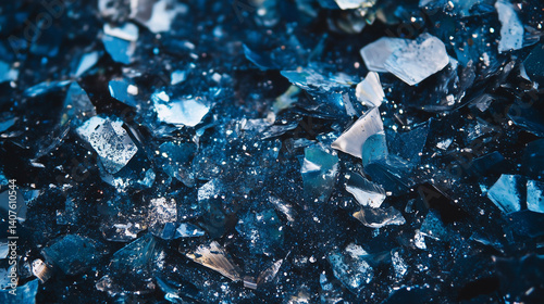 Crystalline Debris in Blue Glow