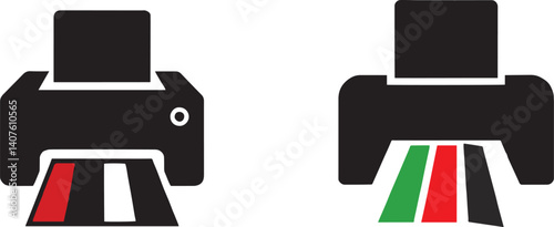 Flat Vector Printer Icon Isolated on White Background