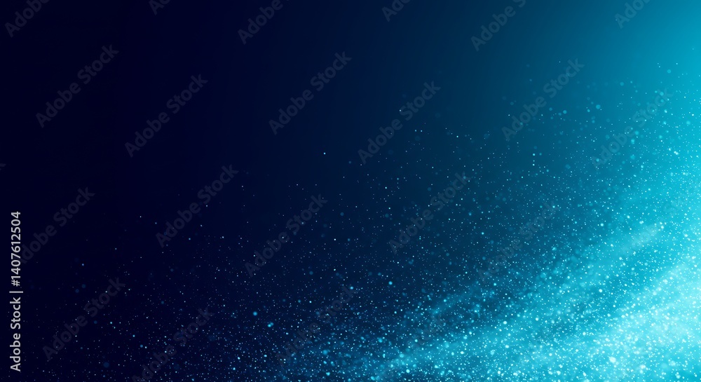 Abstract Blue Light Particles on Dark Background