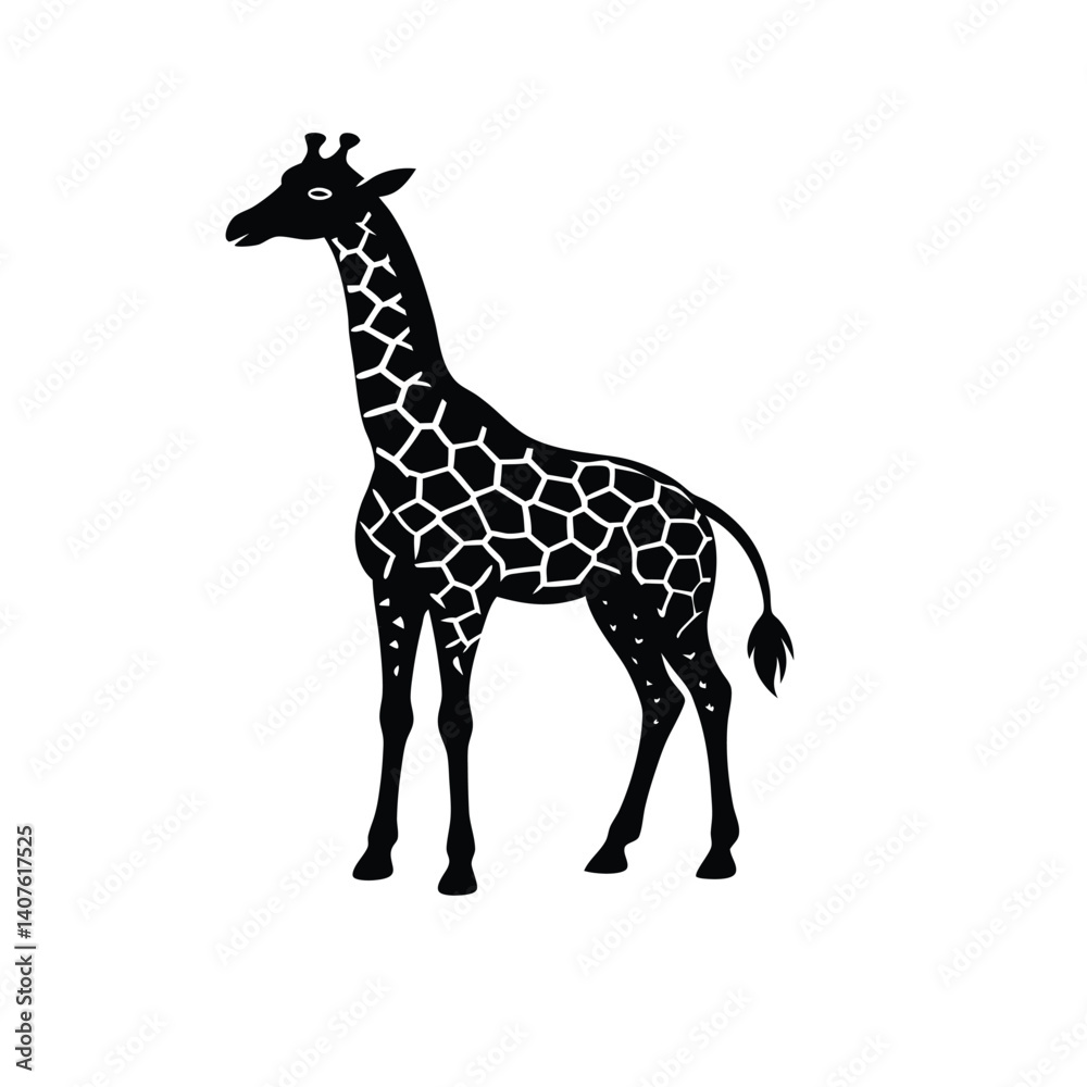 Naklejka premium giraffe silhouette vector