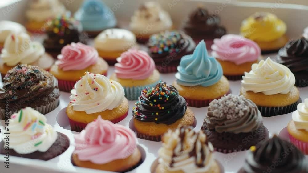 Colorful Mini Cupcakes in a Box Colorful Mini Cupcakes in a Box