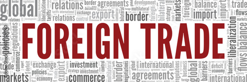 Foreign Trade word cloud conceptual design isolated on white background.