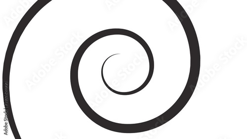 Abstract spiral motion graphic. Perfect for visual effects, background elements, hypnotic imagery, or transitions. Minimalist, modern design. Versatile  adaptable.