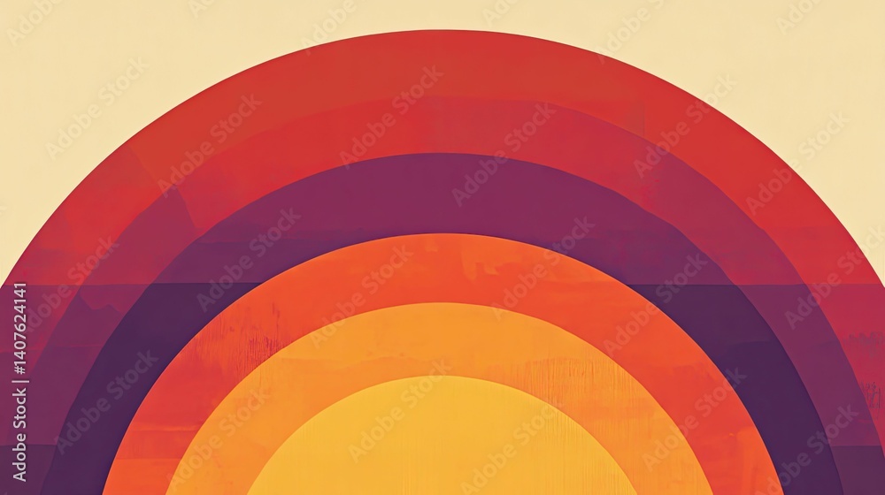 Obraz premium Abstract warm-toned concentric arches design