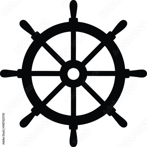 Printship wheel vector logo, Ships wheel icon, ship steering logo vector Nautical Wheel vector art