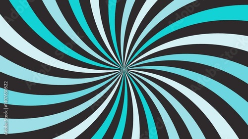Dynamic radial background animation with swirling teal and light blue lines on black.  Perfect for transitions, visual effects, or stylish abstract backdrops.