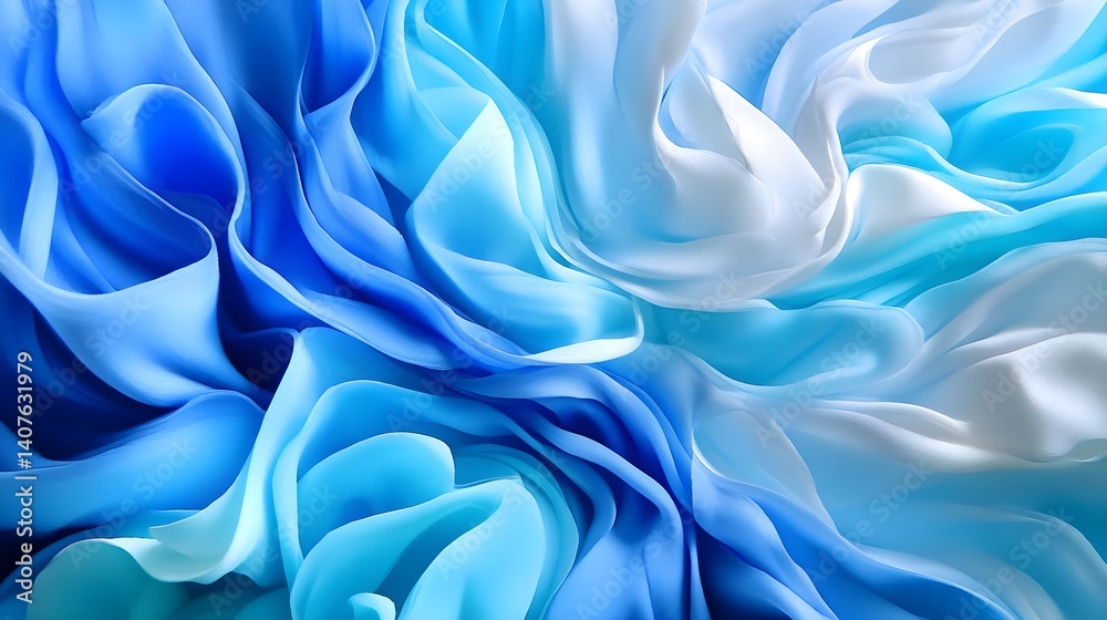 Obraz premium Abstract Blue Silk Fabric Texture Background - Abstract art