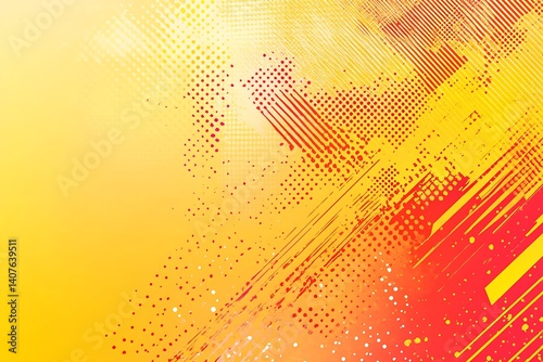 Bright and colorful abstract background featuring energetic dots and lines creating a lively visual experience : Generative AI