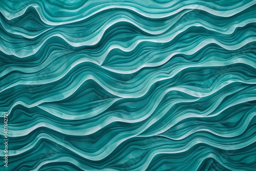Smooth Flowing Lines Create an Abstract Turquoise Background