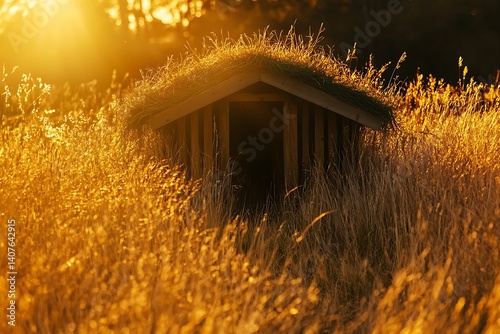 a cozy shelter in field