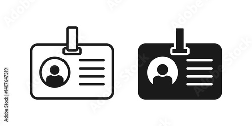 Identification card icon sign set vector. ID card icon set vector. Driving license icon